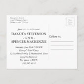 ミニマルエレガントリストフォト婚約 案内ポストカード (裏面)