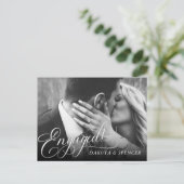 ミニマルエレガントリストフォト婚約 案内ポストカード (スタンド正面)