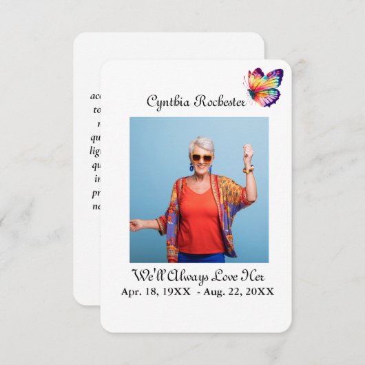 ミニマルエレガントリストフォト白黒祈りの言葉カード サンキューカード (正面/裏面)