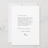 ミニマルエレガントリストフォト結婚の感謝 サンキューカード (裏面)