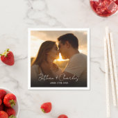 ミニマルエレガントリストフォト スタンダードカクテルナプキン (インサイチュ)