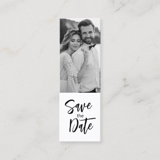 ミニマルエレガントリストブックマーク日付カードの保存 コーリングカード (正面)