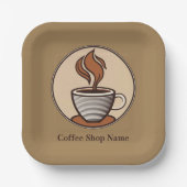 ミニマルエレガントリストブラウンコーヒーエスプレッソ店 ペーパープレート (正面)