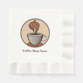 ミニマルエレガントリストブラウンコーヒーエスプレッソ店 縁ありランチョンナプキン (正面)
