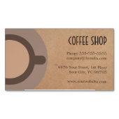 ミニマルエレガントリストブラウンコーヒーショップ マグネット名刺 (正面)