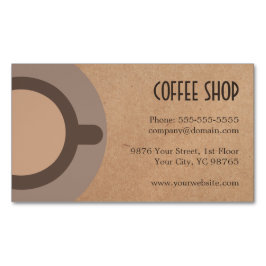 ミニマルエレガントリストブラウンコーヒーショップ マグネット名刺