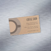 ミニマルエレガントリストブラウンコーヒーショップ マグネット名刺 (インサイチュ)