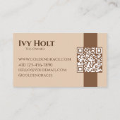 ミニマルエレガントリストブラウンベージュジュエリーQRコード 名刺 (裏面)