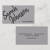 ミニマルエレガントリストブラックカリグラフィーグレークラフト 名刺 (正面/裏面)