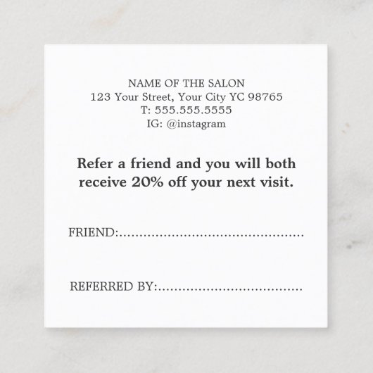 ミニマルエレガントリストブラックグレイホワイトはっきりした美しい 紹介カード (裏面)