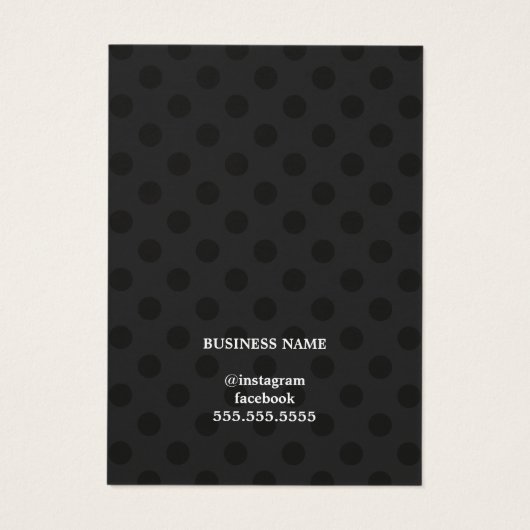 ミニマルエレガントリストブラックグレードットイヤリングカード (裏面)