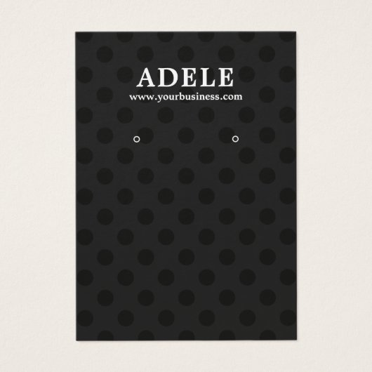 ミニマルエレガントリストブラックグレードットイヤリングカード (正面)