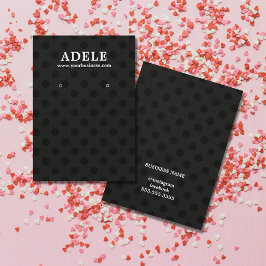 ミニマルエレガントリストブラックグレードットイヤリングカード