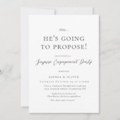 ミニマルエレガントリストブラックスクリプト婚約 招待状 (正面)