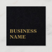 ミニマルエレガントリストブラックフェイク金ゴールドはっきりしたコンサルタント スクエア名刺 (正面)