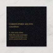 ミニマルエレガントリストブラックフェイク金ゴールドはっきりしたコンサルタント スクエア名刺 (裏面)