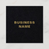 ミニマルエレガントリストブラックフェイク金ゴールドコンサルタント スクエア名刺 (正面)