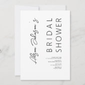 ミニマルエレガントリストブラックブライダルシャワー招待 招待状 (正面)