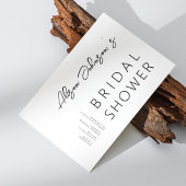 ミニマルエレガントリストブラックブライダルシャワー招待 招待状