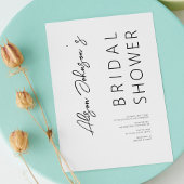 ミニマルエレガントリストブラックブライダルシャワー招待 招待状