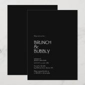 ミニマルエレガントリストブラックブライダルシャワー 招待状 (正面/裏面)