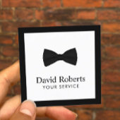 ミニマルエレガントリストブラックボウタイモダンチ スクエア名刺