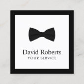 ミニマルエレガントリストブラックボウタイモダンチ スクエア名刺 (正面)