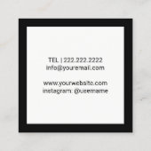 ミニマルエレガントリストブラックボウタイモダンチ スクエア名刺 (裏面)