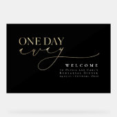 ミニマルエレガントリストブラックリハーサルディナーウェルカム アクリルサイン (正面)