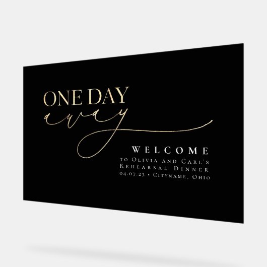 ミニマルエレガントリストブラックリハーサルディナーウェルカム アクリルサイン (傾斜)