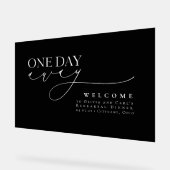 ミニマルエレガントリストブラックリハーサルディナーウェルカム アクリルサイン (傾斜)