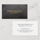 ミニマルエレガントリストブラックレザールックプロフェッショナル 名刺 (正面/裏面)