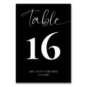 ミニマルエレガントリストブラック会社イベント表記号 テーブルナンバー (裏面)