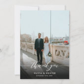 ミニマルエレガントリストブラック書道写真 サンキューカード (正面)