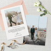 ミニマルエレガントリストブラック書道写真 サンキューカード