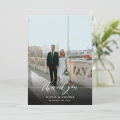 ミニマルエレガントリストブラック書道写真 サンキューカード (スタンド正面)