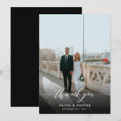 ミニマルエレガントリストブラック書道写真 サンキューカード (正面/裏面)