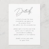 ミニマルエレガントリストブラック結婚の詳細 エンクロージャーカード (正面)