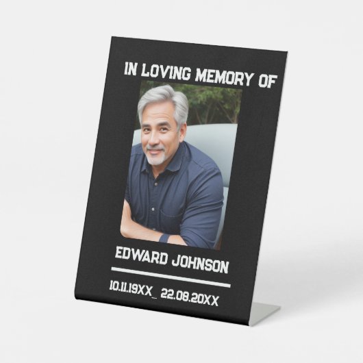 ミニマルエレガントリストブラック葬儀ウェルカムサイン 台座サイン (正面)