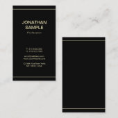 ミニマルエレガントリストブラック金ゴールドプレーンプロフェッショナル 名刺 (正面/裏面)