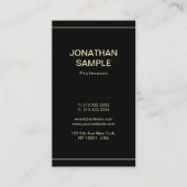 ミニマルエレガントリストブラック金ゴールドプレーンプロフェッショナル 名刺 (正面)