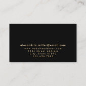 ミニマルエレガントリストブラック金ゴールドモノグラム 名刺 (裏面)