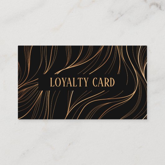 ミニマルエレガントリストブラック金ゴールドHairStylistサロン ロイヤリティカード (裏面)