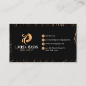 ミニマルエレガントリストブラック金ゴールドHairStylistサロン 名刺 (正面)