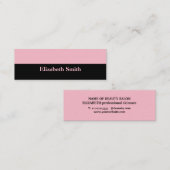 ミニマルエレガントリストブラック&ピンク美しい スキニー名刺 (正面/裏面)