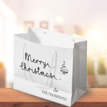 ミニマルエレガントリストブラック&ホワイトのメリークリスマス