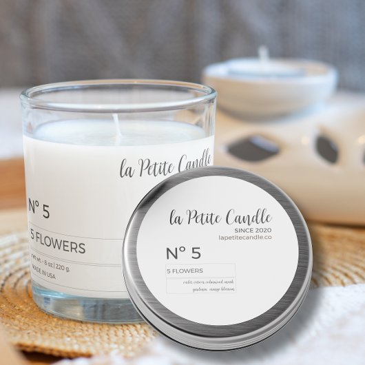 ミニマルエレガントリストブラック&ホワイトのラウンドステッカー ラウンドシール