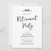 ミニマルエレガントリストブラック&ホワイトの退職パーティー 招待状 (正面)