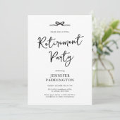 ミニマルエレガントリストブラック&ホワイトの退職パーティー 招待状 (スタンド正面)