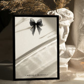 ミニマルエレガントリストブラック&ホワイトウォーターカラーボウ ノートカード